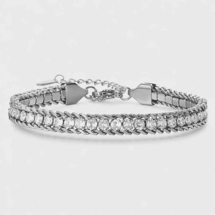 Three-Layer Bracelet With Zircon steel
