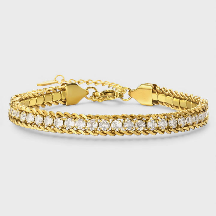 Three-Layer Bracelet With Zircon steel/gold