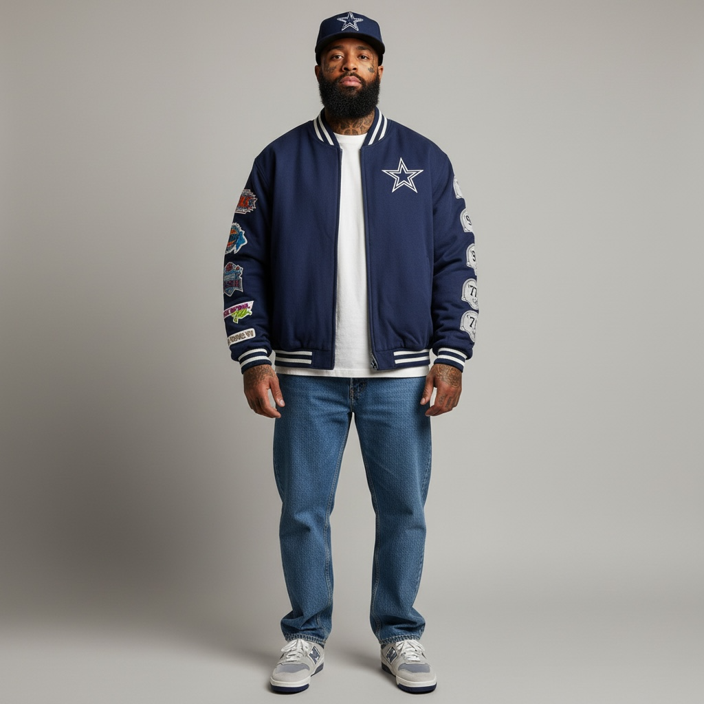 NFL Superbowl Champions Dallas Cowboys 90s varsity jacket navy 2XL