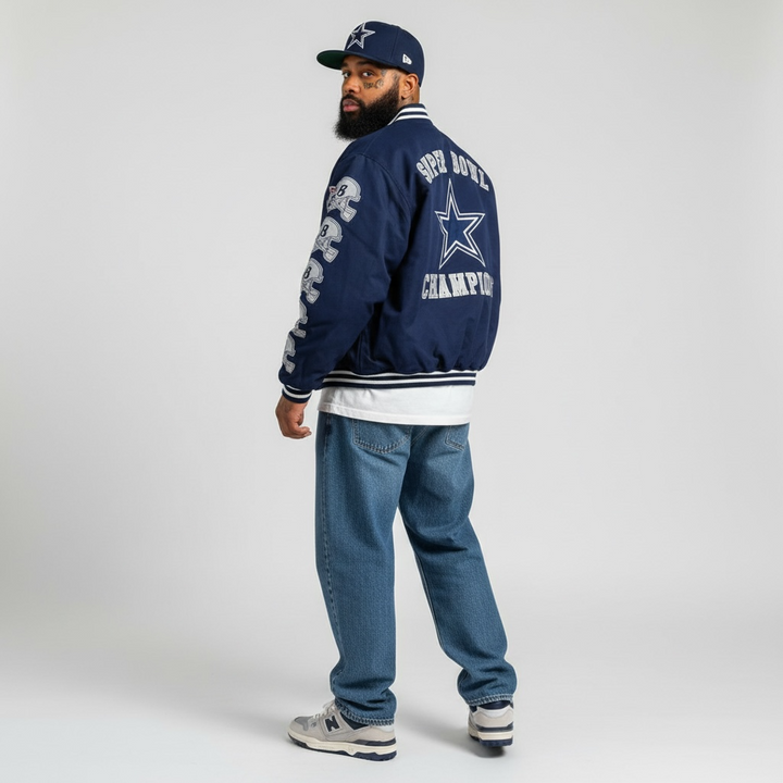 NFL Superbowl Champions Dallas Cowboys 90s varsity jacket navy 2XL