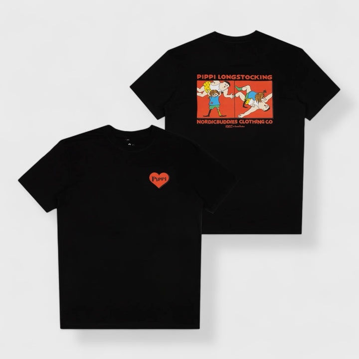 Pippi Longstocking Peppi Painii tee black - Shop-Tetuan