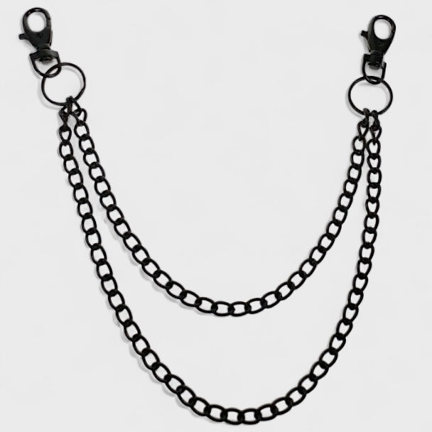 Double Metal Chain Lightweight With Double Hooks black - Shop-Tetuan