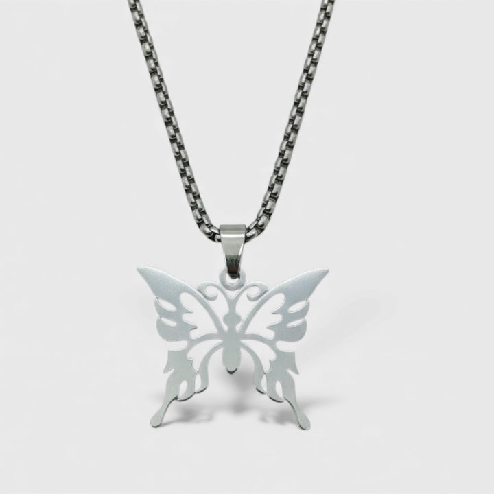 Butterfly Pendant necklace steel
