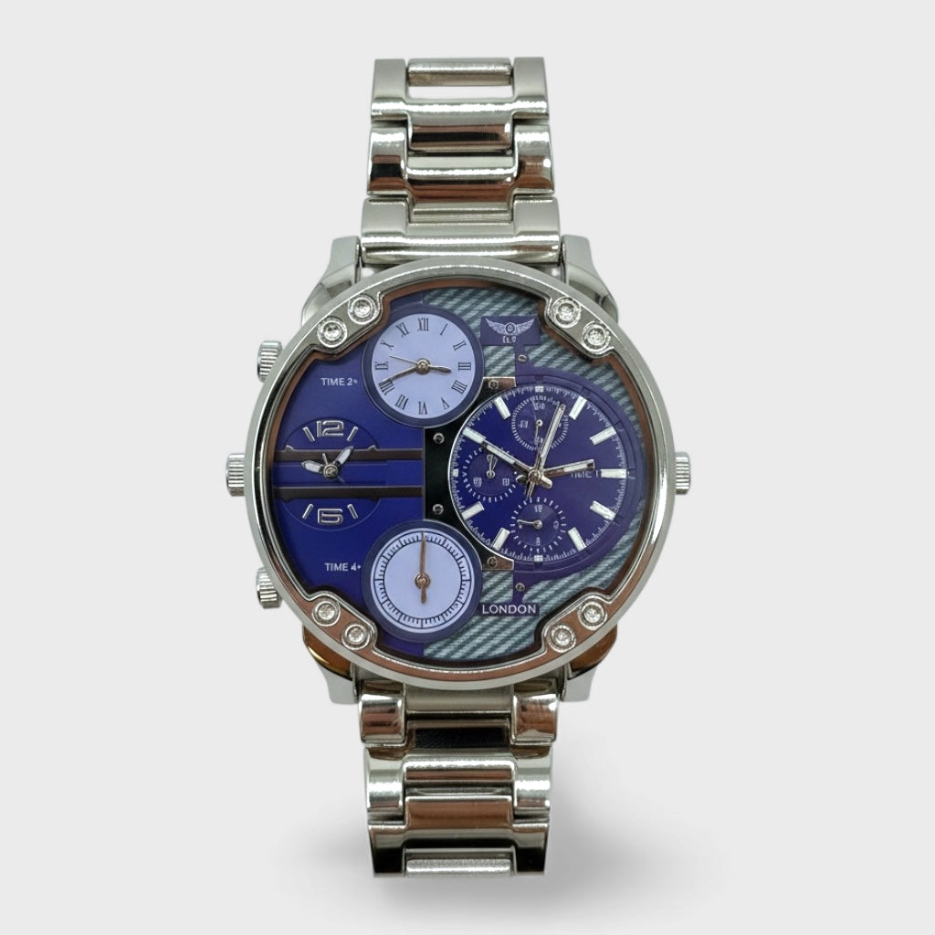 NY London Round Metal Bracelet Watch pnp/blue - Shop-Tetuan