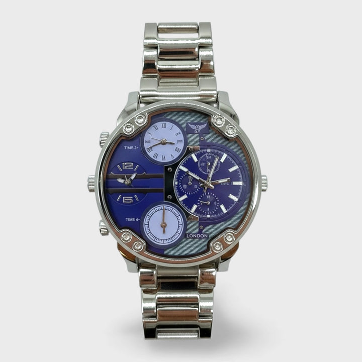 NY London Round Metal Bracelet Watch pnp/blue - Shop-Tetuan