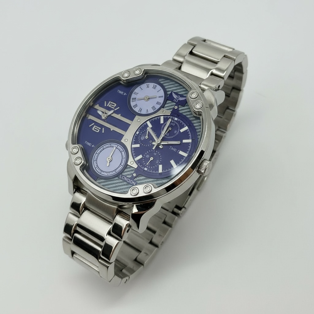 NY London Round Metal Bracelet Watch pnp/blue - Shop-Tetuan
