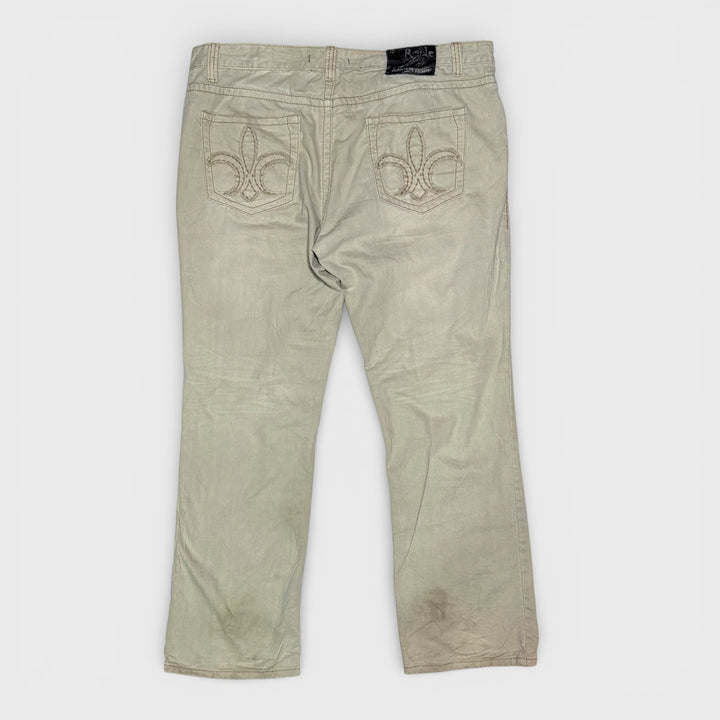 R-Sole Fleur De Lis baggy jeans khaki w42/l32