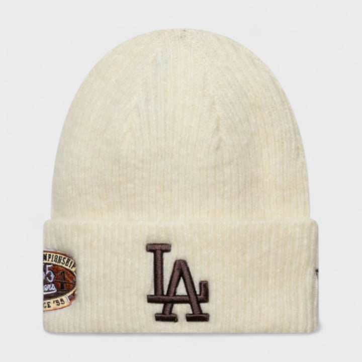 New Era MLB World Series Cuff knit beanie LA Dodgers  light beige - Shop-Tetuan