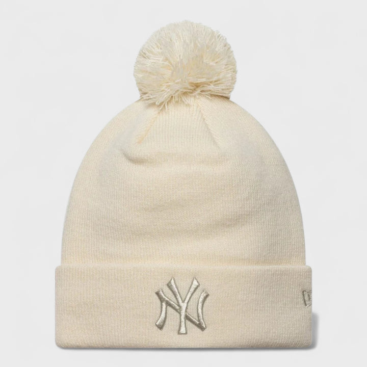 New Era MLB Metallic Cuff Knit Beanie NY Yankees light beige - Shop-Tetuan