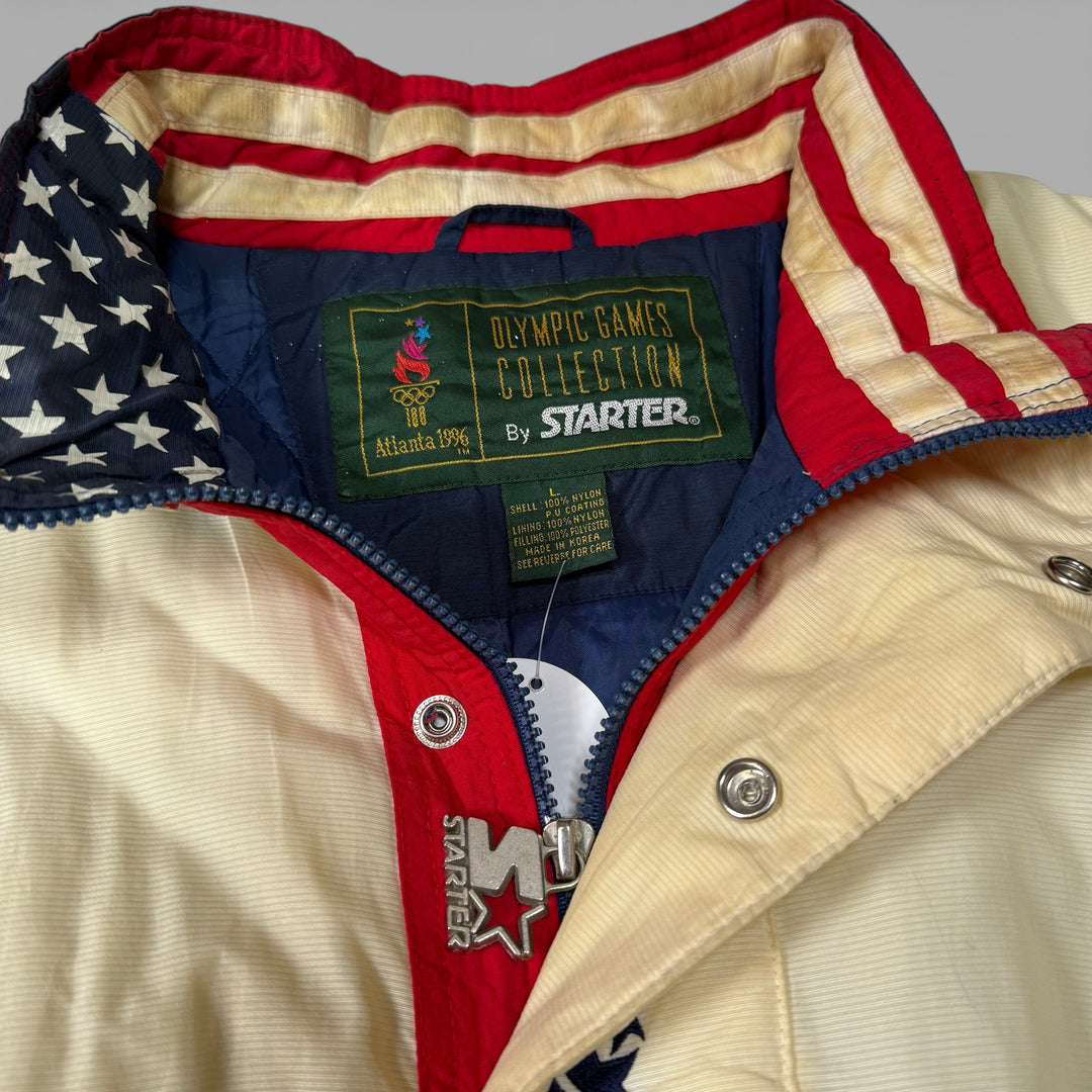 Starter Vintage Atlanta 1996 Olympic USA Jacket wht/blu/red L - Shop-Tetuan