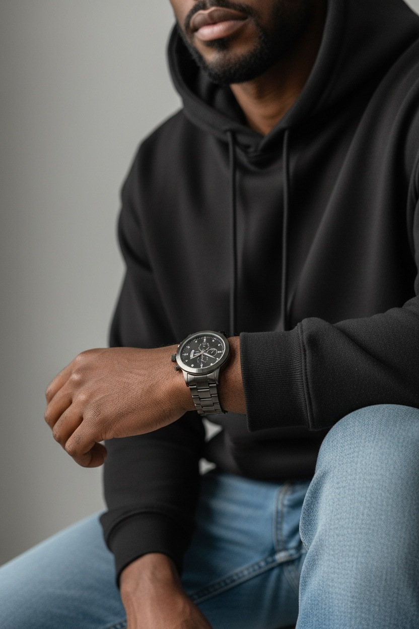 NY London Round Metal Bracelet Watch gun/black - Shop-Tetuan