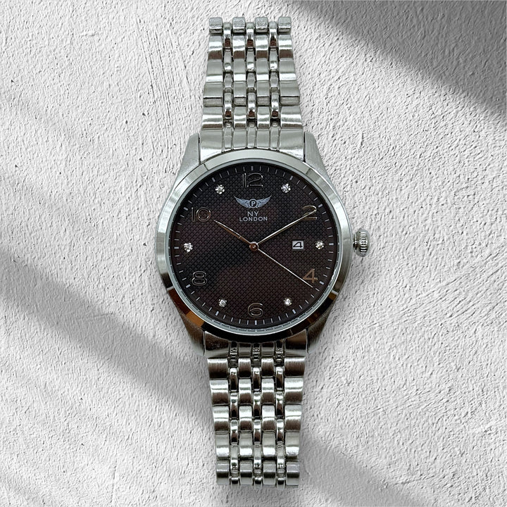 NY London Metal Bracelet Quartz Watch silver/black - Shop-Tetuan