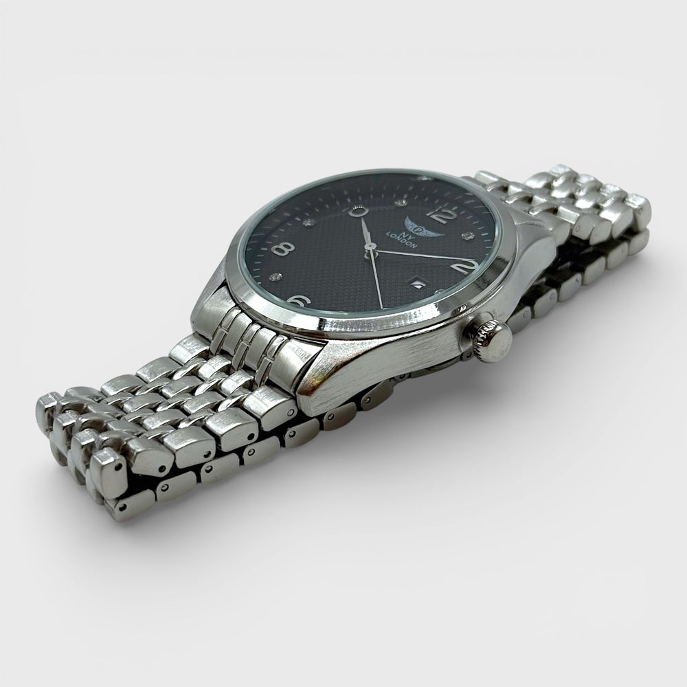 NY London Metal Bracelet Quartz Watch silver/black - Shop-Tetuan