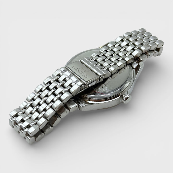 NY London Metal Bracelet Quartz Watch silver/black - Shop-Tetuan