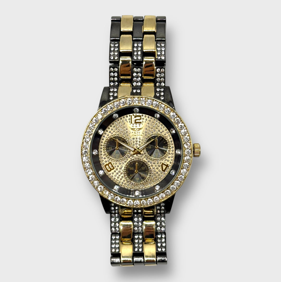 NY London Round Metal Bracelet Watch gun/gold - Shop-Tetuan