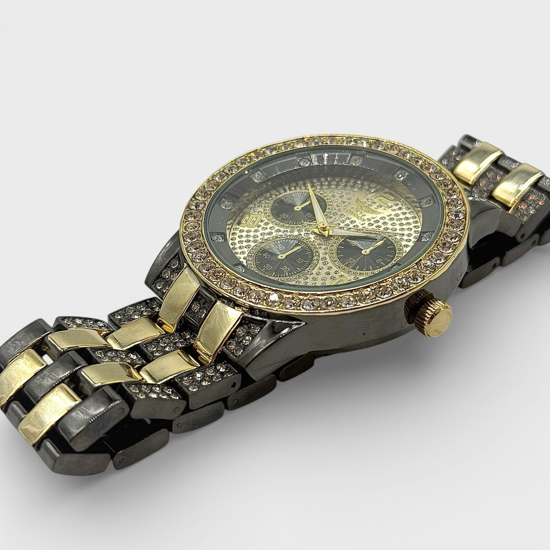 NY London Round Metal Bracelet Watch gun/gold - Shop-Tetuan