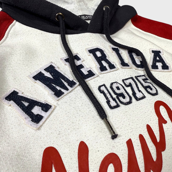 Enos Jeans "American 1975" Hoodie wht/red/navy L - Shop-Tetuan