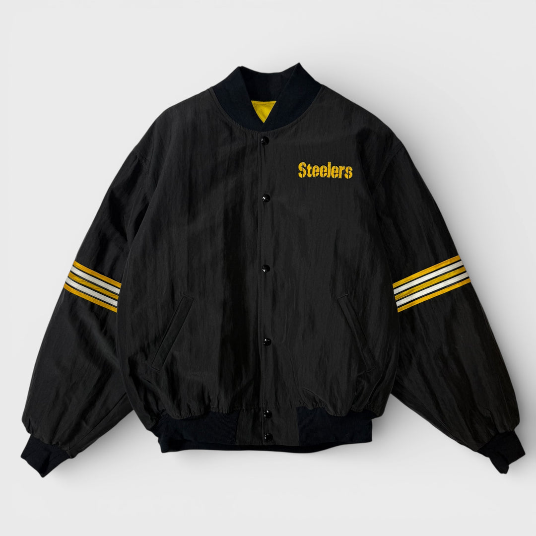 Starter 90s Vintage Pittsburgh Steelers Bomber Jacket black L - Shop-Tetuan