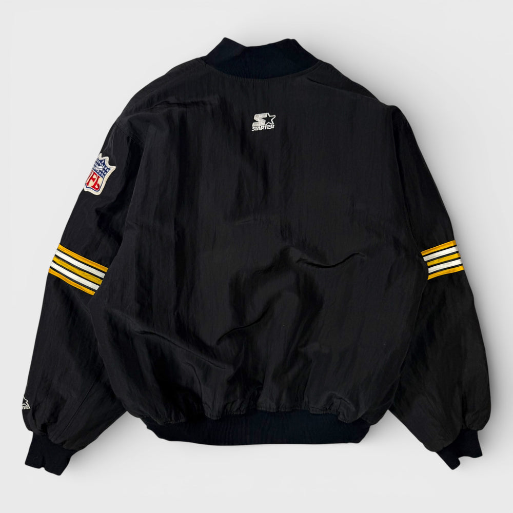 Starter 90s Vintage Pittsburgh Steelers Bomber Jacket black L - Shop-Tetuan