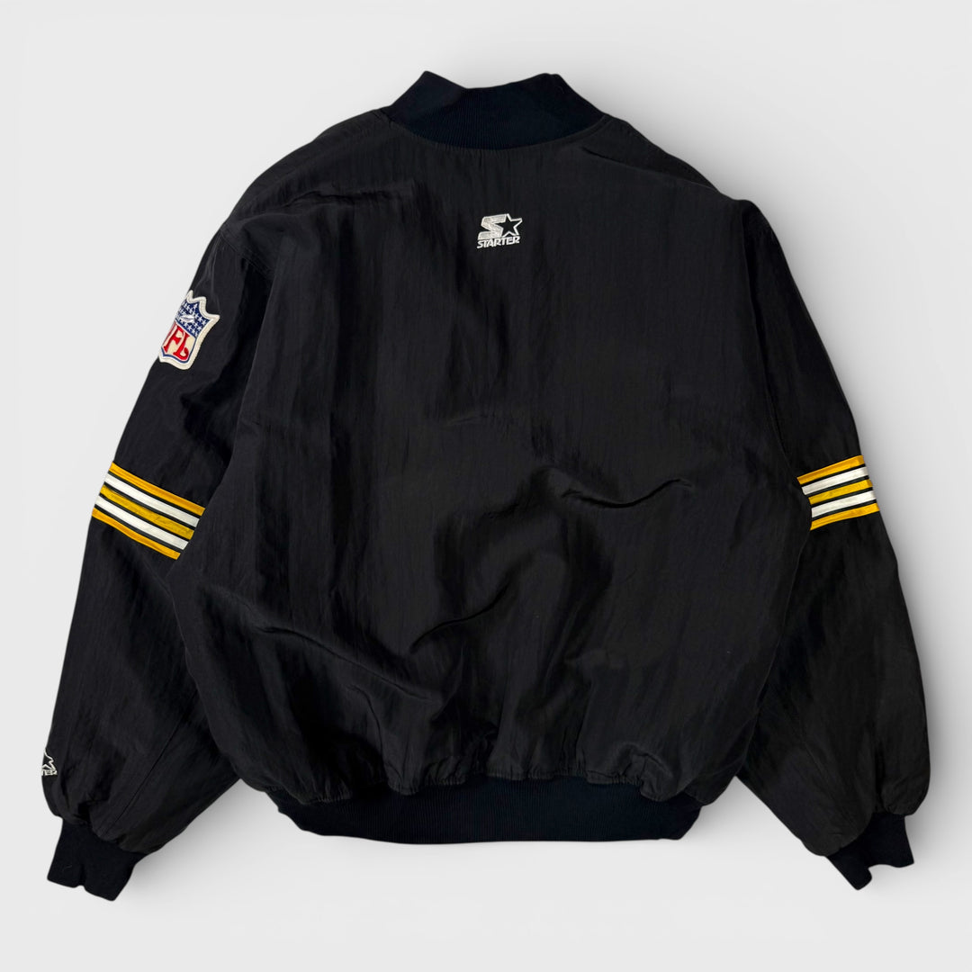 Starter 90s Vintage Pittsburgh Steelers Bomber Jacket black L - Shop-Tetuan