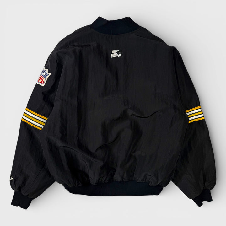 Starter 90s Vintage Pittsburgh Steelers Bomber Jacket black L - Shop-Tetuan