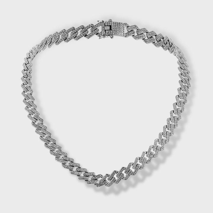 Full Diamond Chain Necklace silver