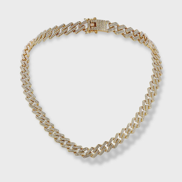 Full Diamond Chain Necklace gold