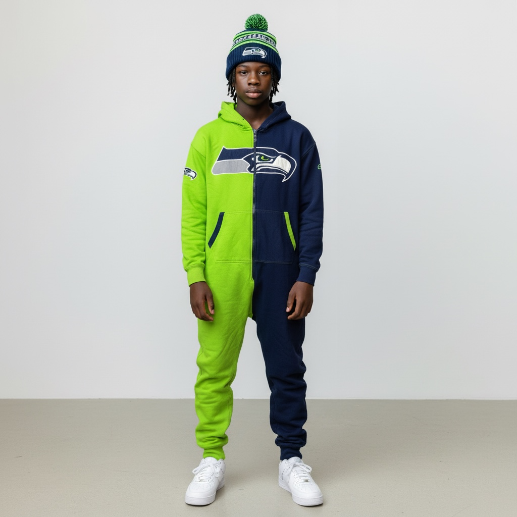 NFL Seattle Seahawks Jumpsuit navy/limegreen S - Shop-Tetuan