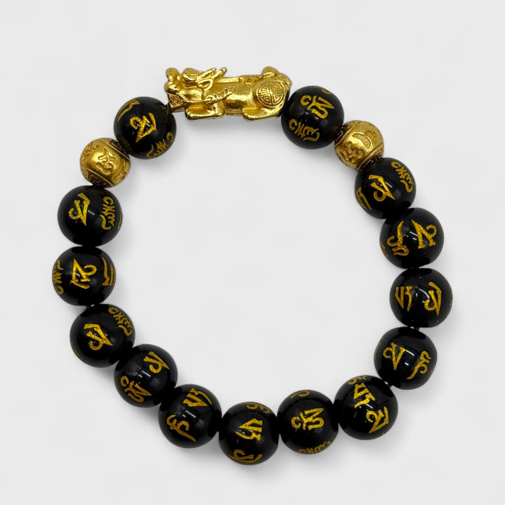Lucky Charm Bead Feng Shui Bracelet black/gold