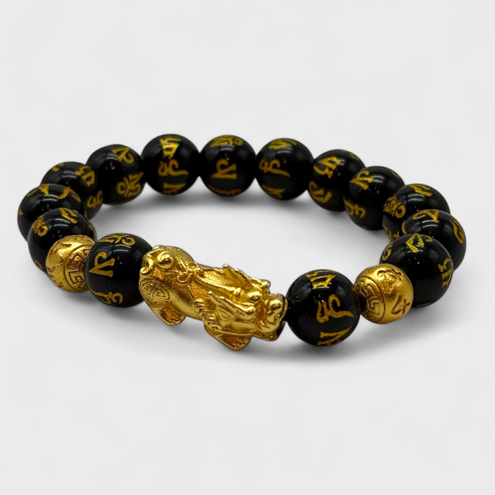 Lucky Charm Bead Feng Shui Bracelet black/gold