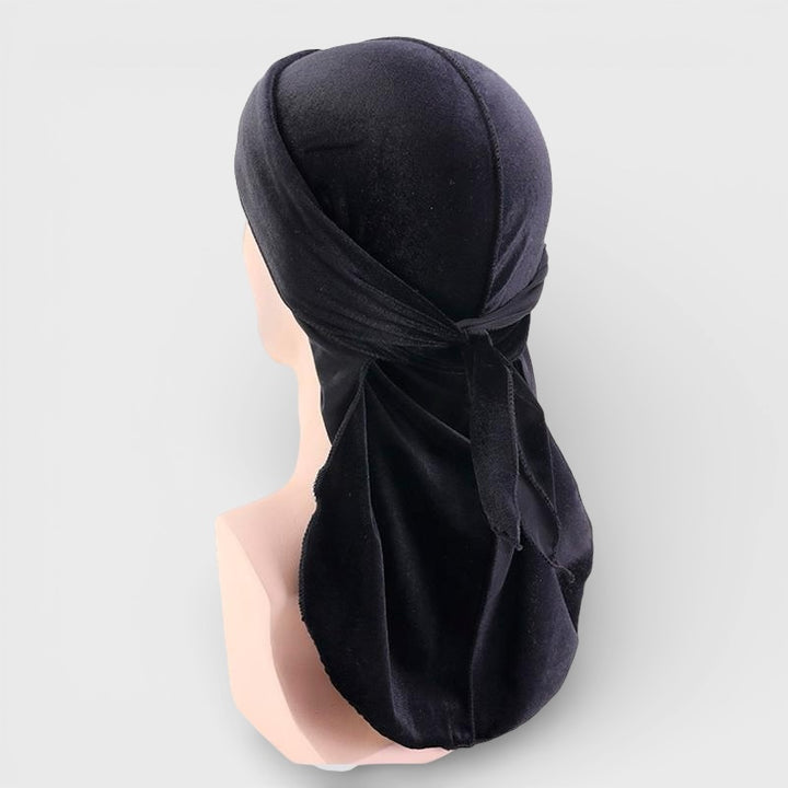 Luxury Velvet Du-Rag black - Shop-Tetuan