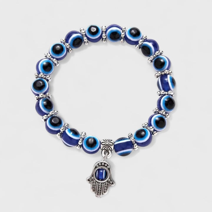 Hamsa Hand Bead Bracelet blue