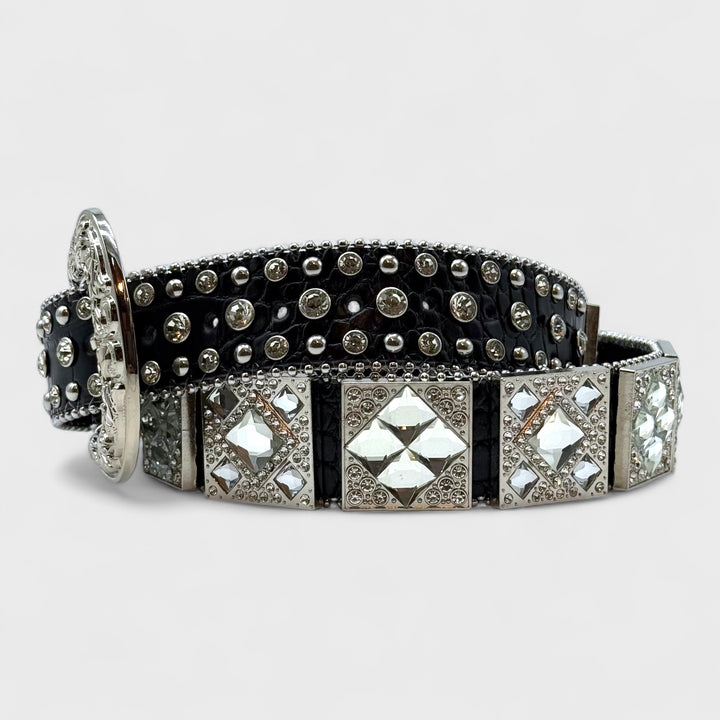 Diamond Studded Rhinestone Belt black/clear
