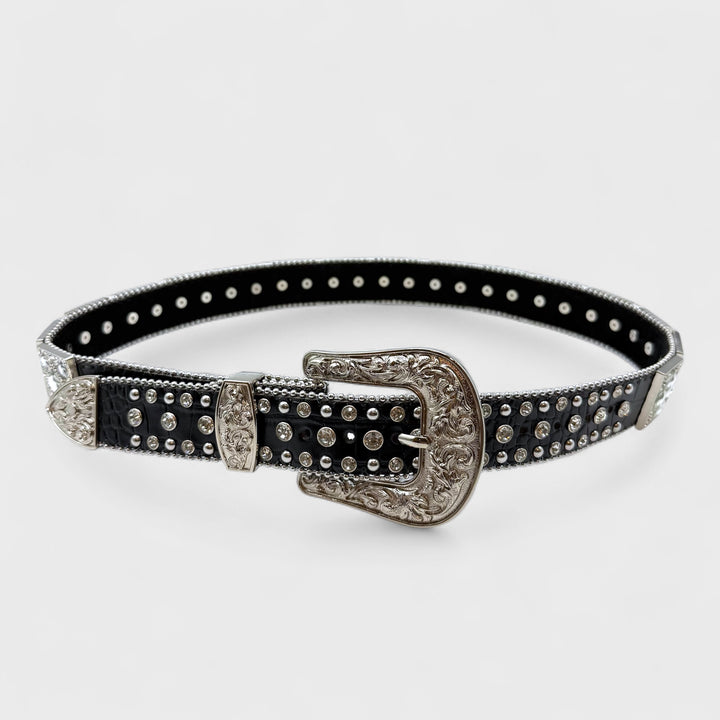 Diamond Studded Rhinestone Belt black/clear