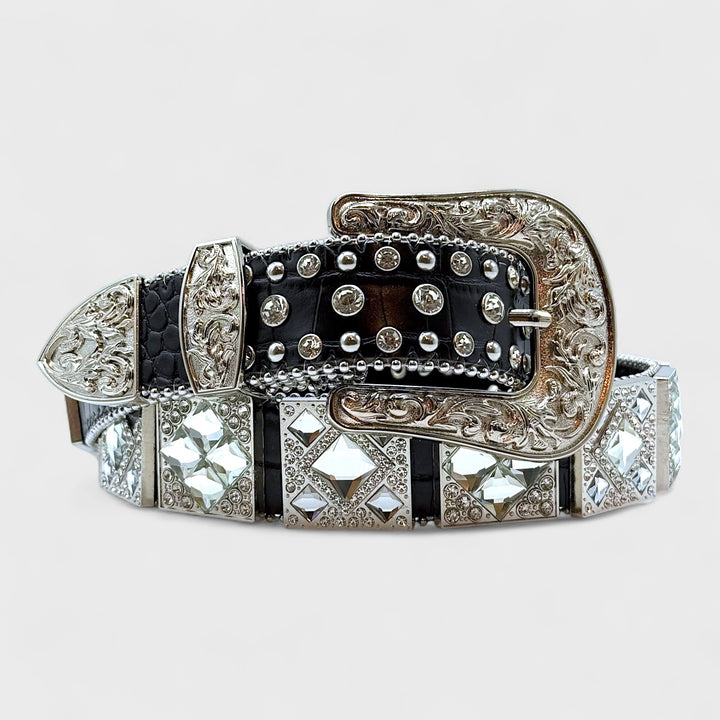 Diamond Studded Rhinestone Belt black/clear