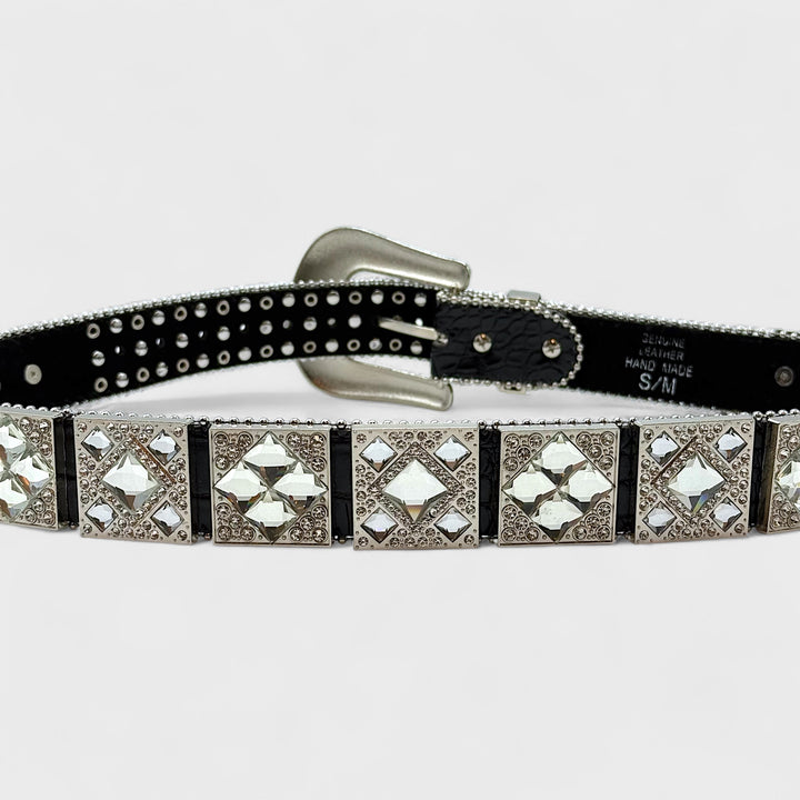 Diamond Studded Rhinestone Belt black/clear