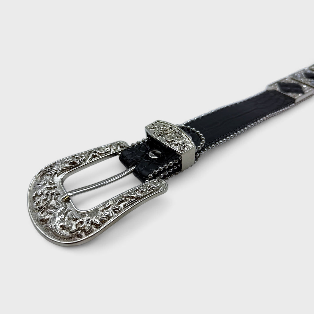 Diamond Studded Rhinestone Belt black/clear/black