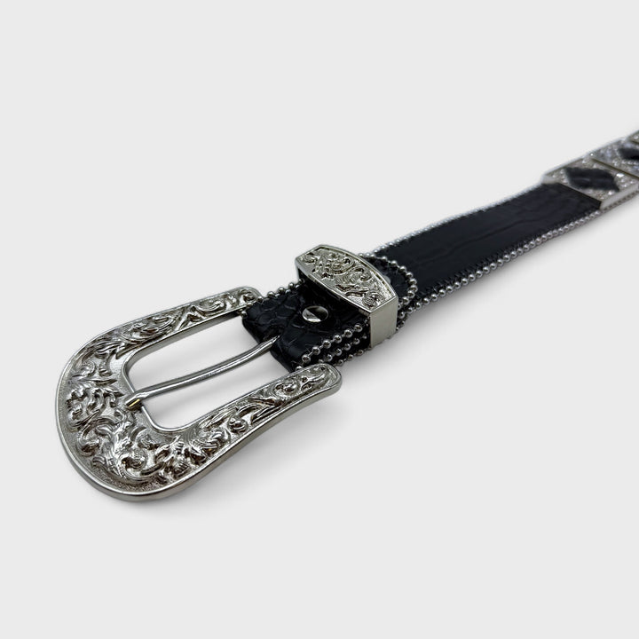 Diamond Studded Rhinestone Belt black/clear/black