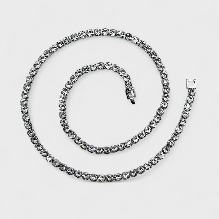Tennis Chain Necklace Rhinestone 20inches silver