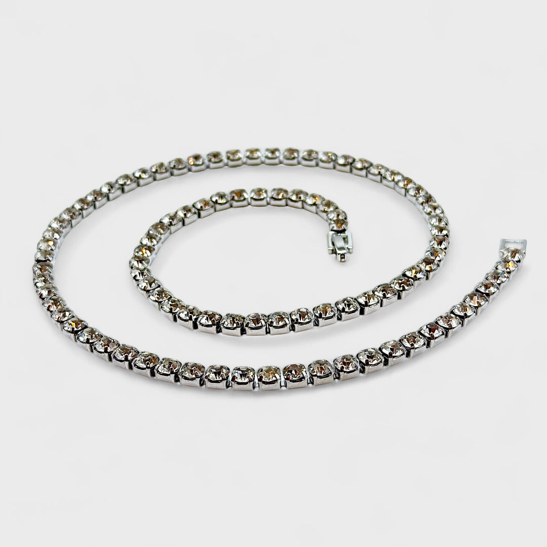 Tennis Chain Necklace Rhinestone 20inches silver