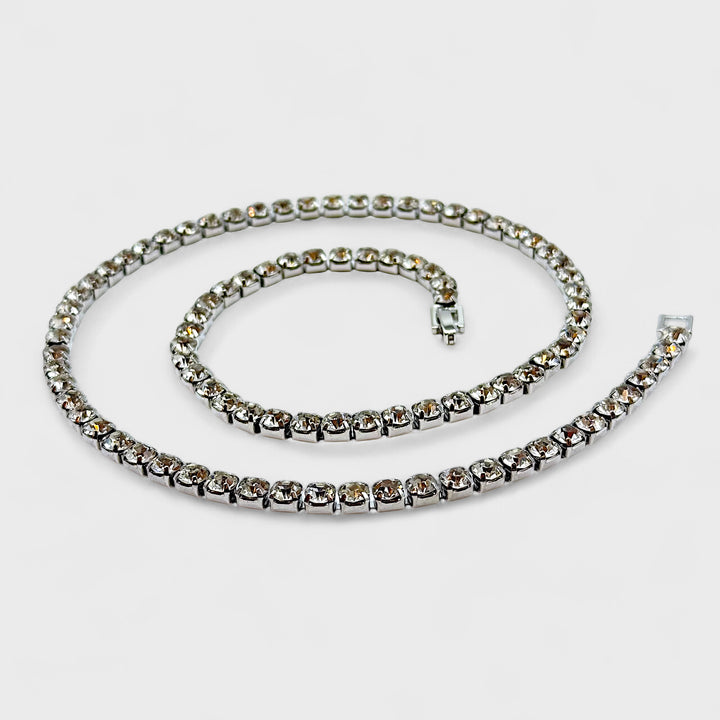 Tennis Chain Necklace Rhinestone 20inches silver