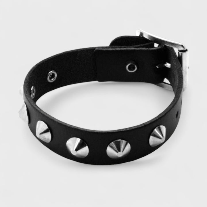 1 Row Conical Stud Leather Wristband