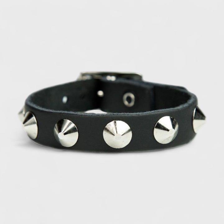 1 Row Conical Stud Leather Wristband