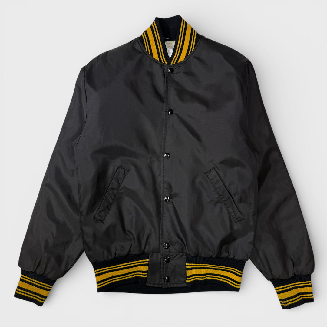 80’s Plain Varsity Jacket black/yellow M - Shop-Tetuan