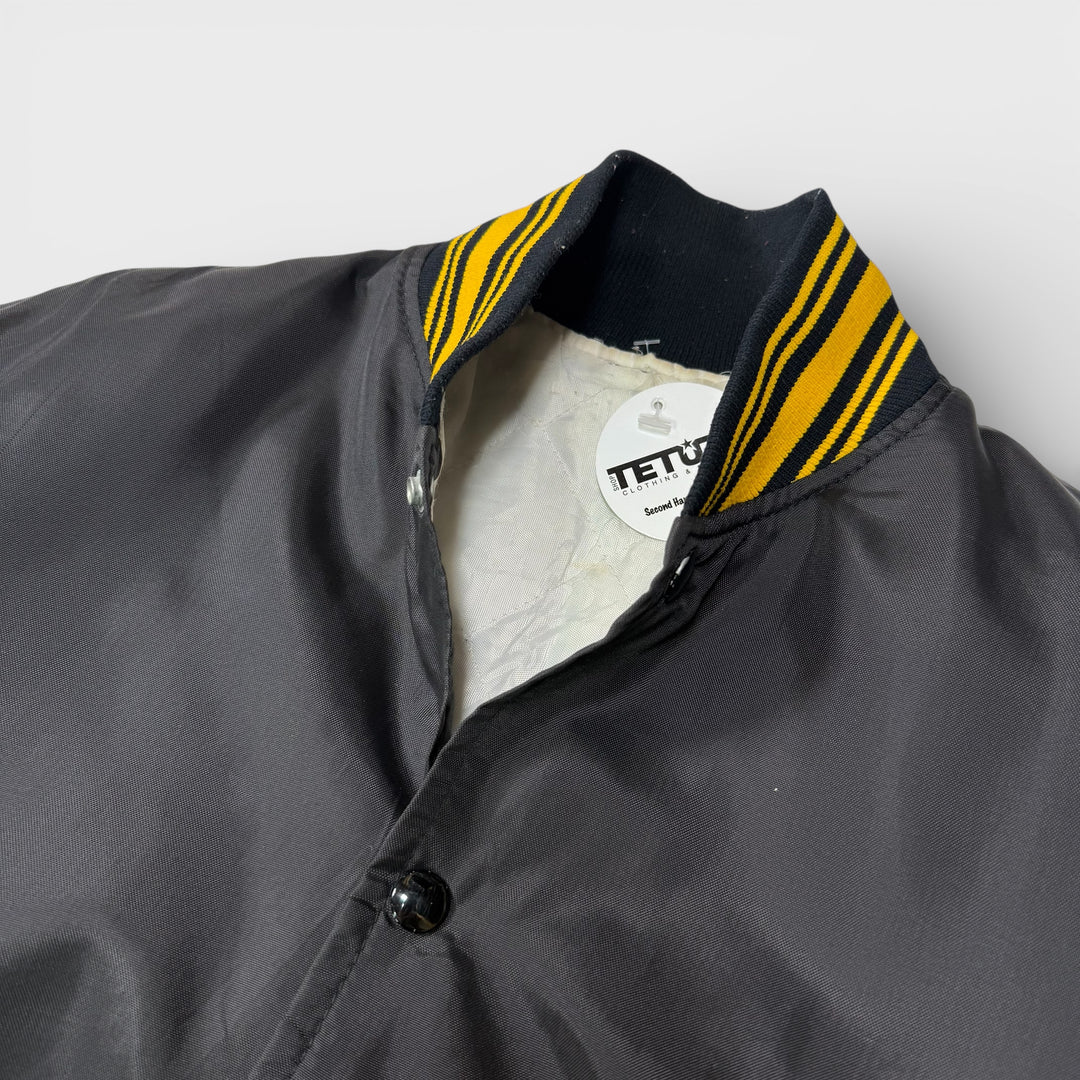 80’s Plain Varsity Jacket black/yellow M - Shop-Tetuan