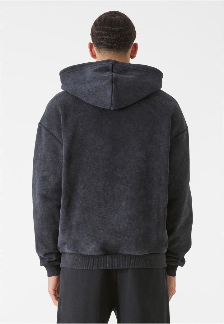 9N1M Sense Goth Print Hoodie Washed black