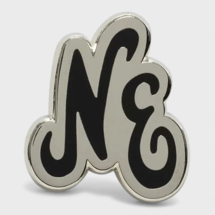 New Era Script Black Pin Badge - Shop-Tetuan