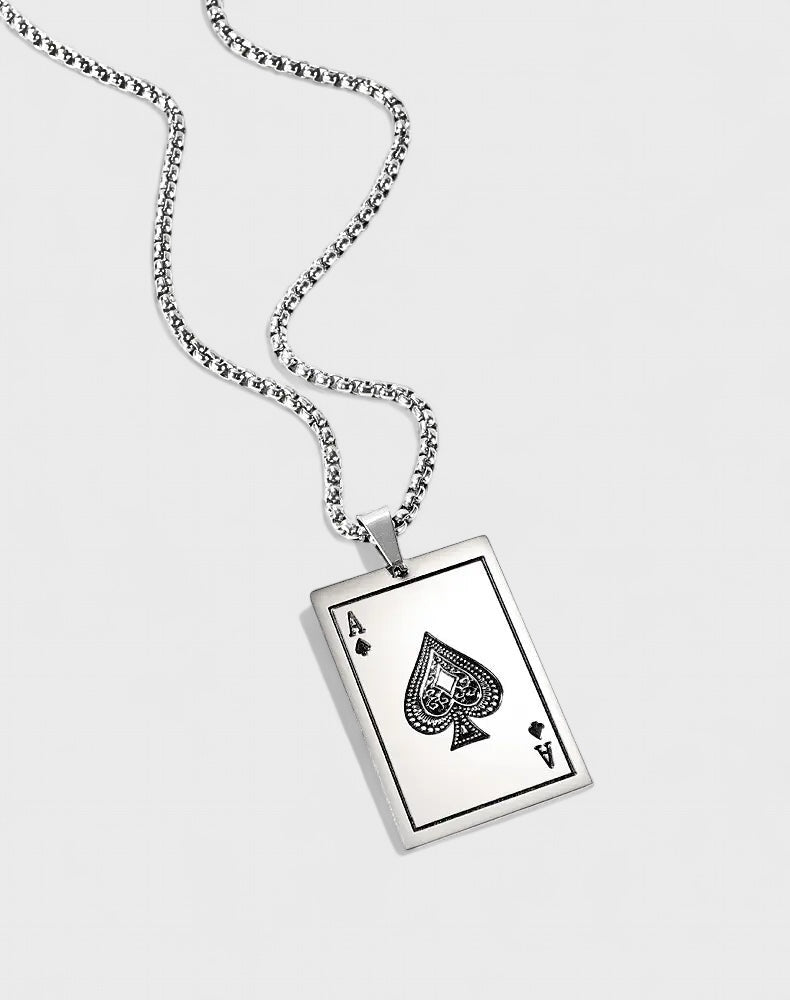 Ace Of Spades Pendant necklace steel - Shop-Tetuan