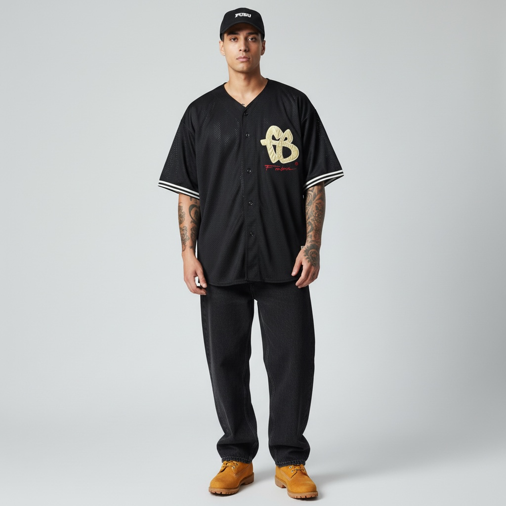 Fubu 90s Vintage Baseball Jersey black XXL