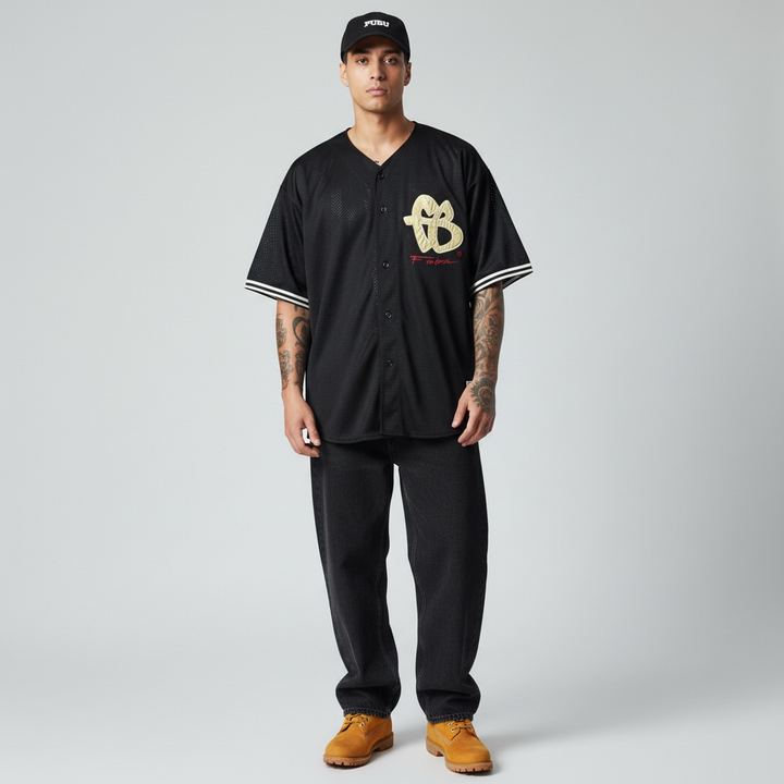 Fubu 90s Vintage Baseball Jersey black XXL